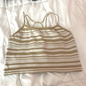 Tan and white tank top